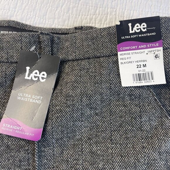 LEE Womens Regular Fit Straight Leg Mid Rise Ultra Soft Career Trousers Pants 22 - Picture 5 of 10